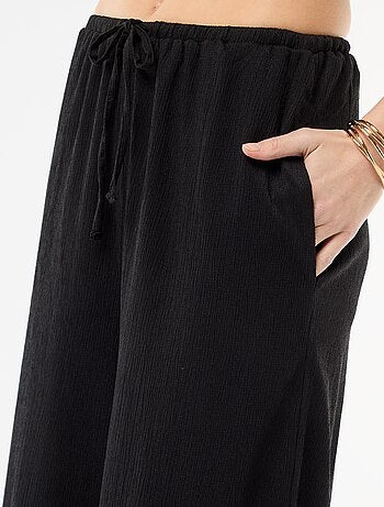 Wijde crêpe broek met 2 zakken