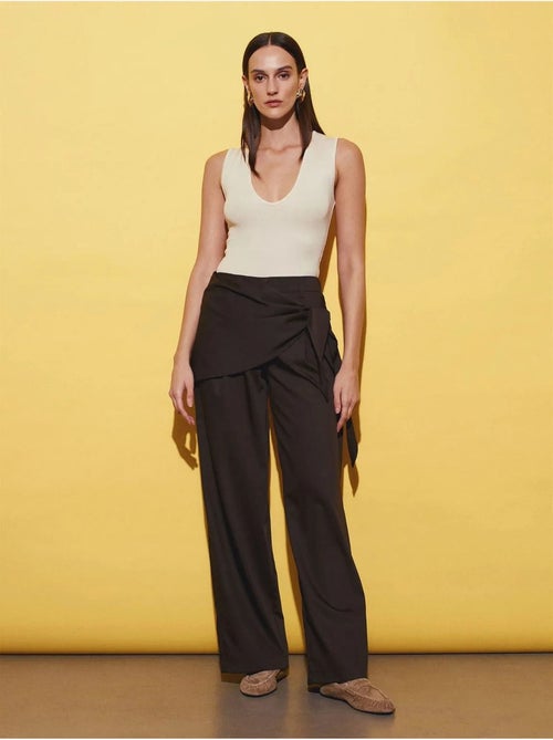 Wijde crepe broek met hoge taille dilvin - Kiabi Wijde crepe broek met hoge taille dilvin - Kiabi