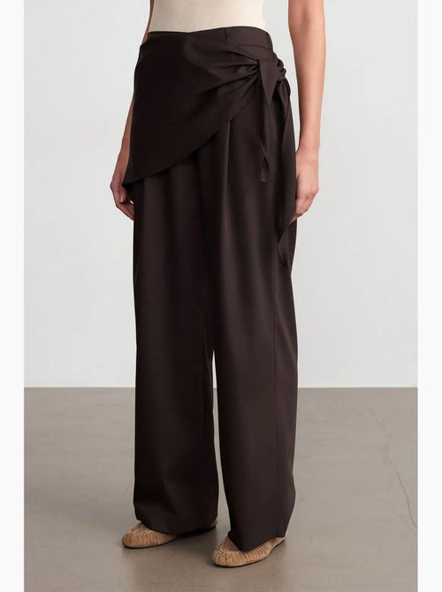 Wijde crepe broek met hoge taille dilvin - Kiabi Wijde crepe broek met hoge taille dilvin - Kiabi