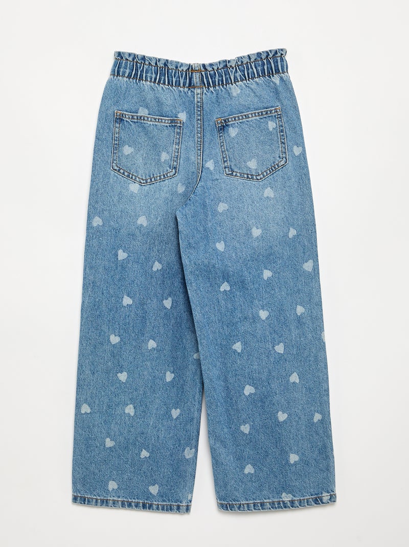 Wijde denim broek Blauw - Kiabi