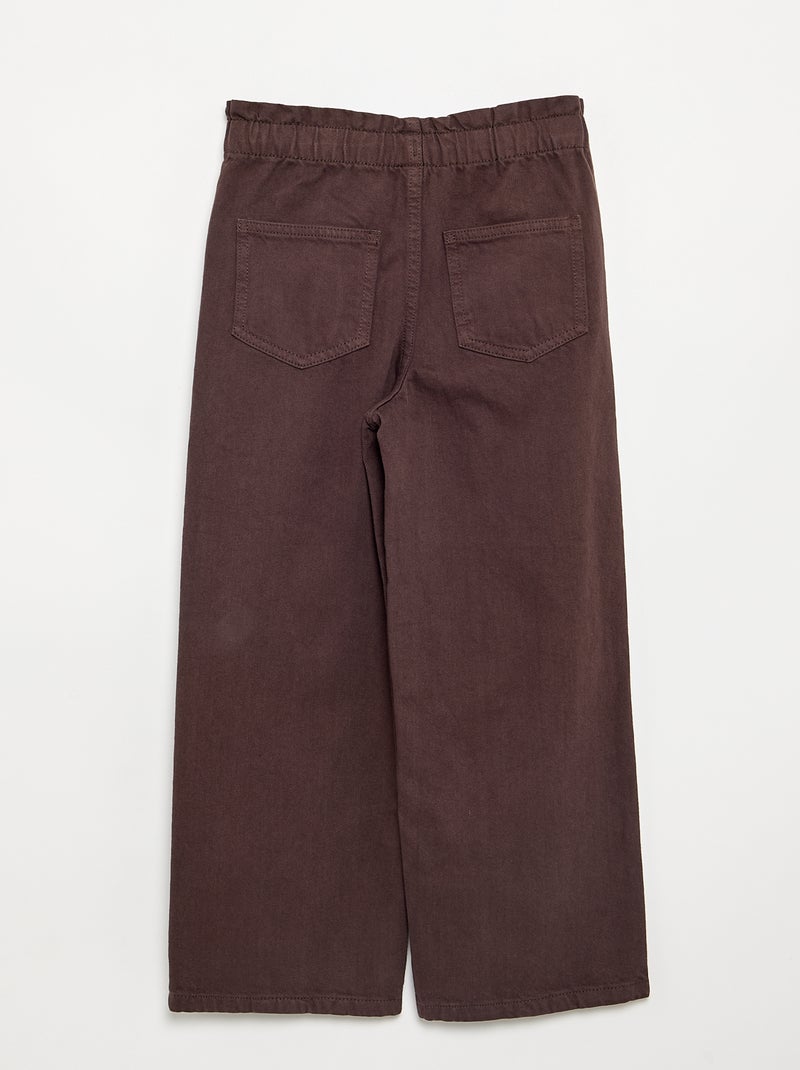Wijde denim broek Bruin - Kiabi