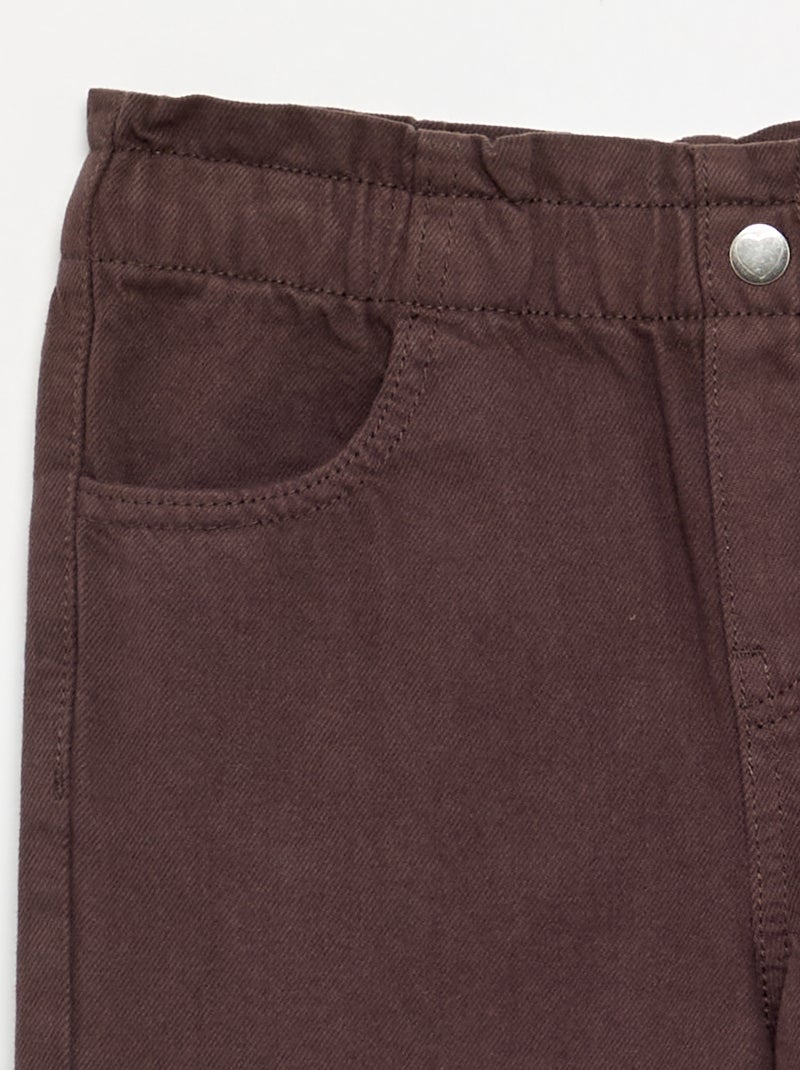 Wijde denim broek Bruin - Kiabi