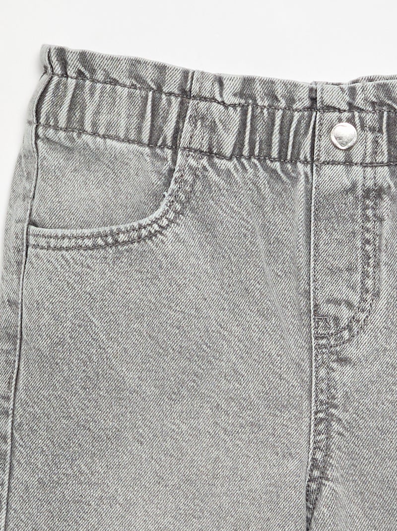 Wijde denim broek Grijs - Kiabi