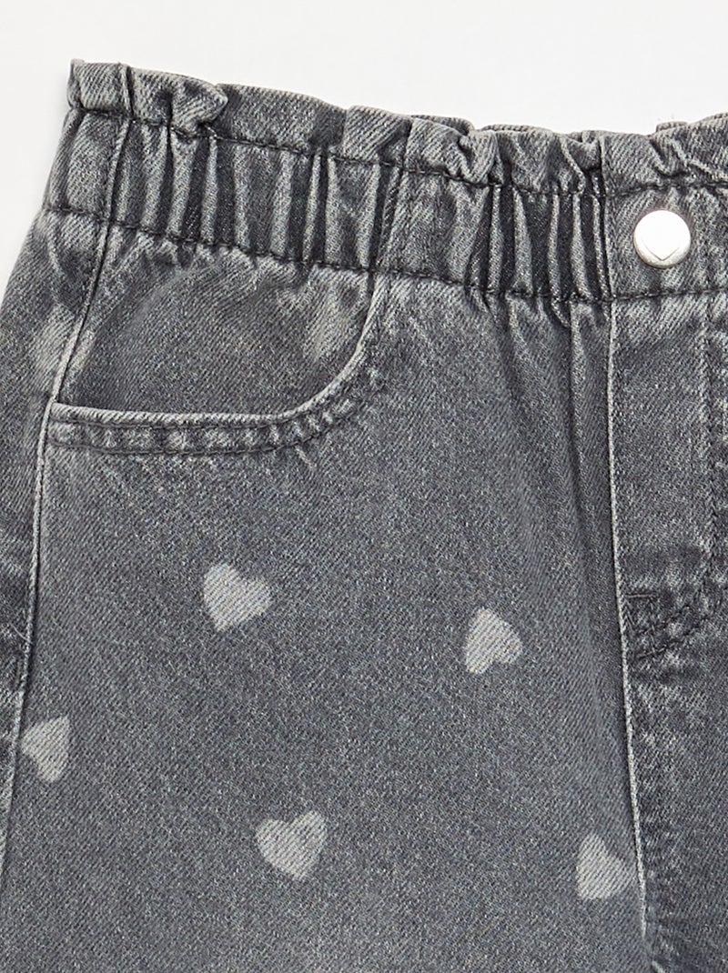 Wijde denim broek Grijs - Kiabi