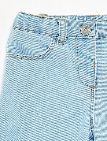 Wijde denim broek met ruches