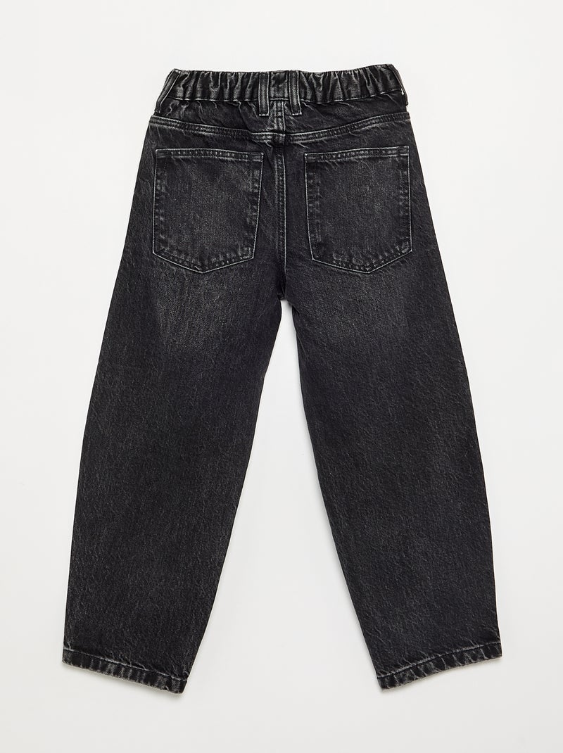 Wijde denim broek Zwart - Kiabi