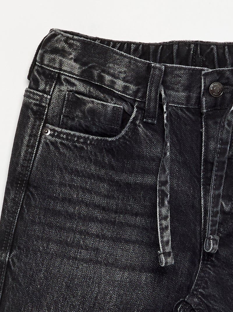 Wijde denim broek Zwart - Kiabi
