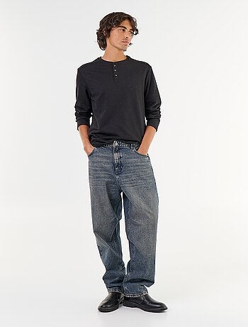 Wijde denim met 5 zakken