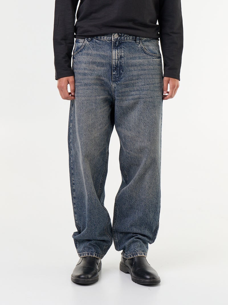 Wijde denim met 5 zakken Blauw - Kiabi