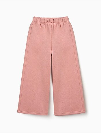 Fleece broek met wijde pijpen en geruwde voering