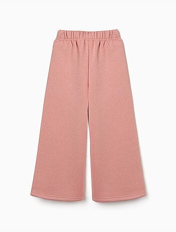 Fleece broek met wijde pijpen en geruwde voering