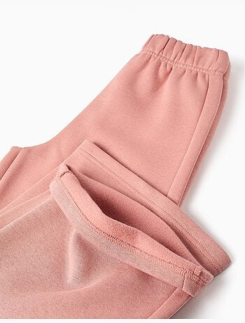 Fleece broek met wijde pijpen en geruwde voering