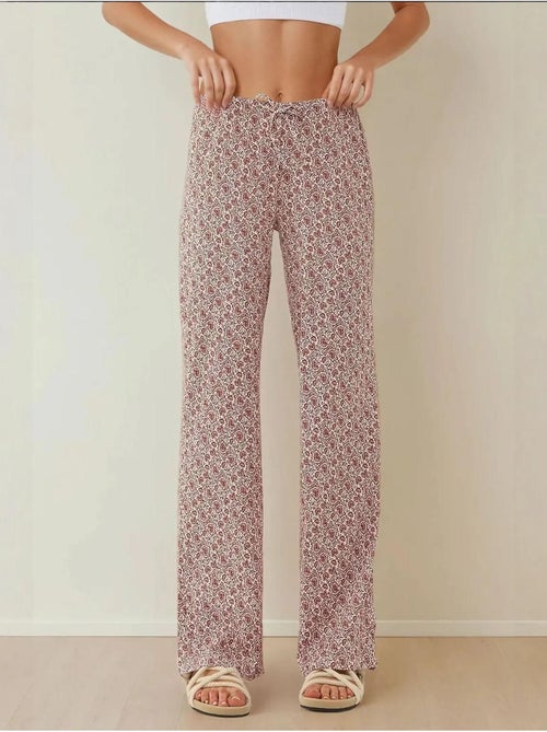 Wijde, gebloemde, relaxte broek - Kiabi Wijde, gebloemde, relaxte broek - Kiabi