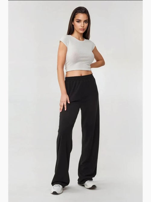 Wijde gebreide broek met elastische taille hiccup - Kiabi