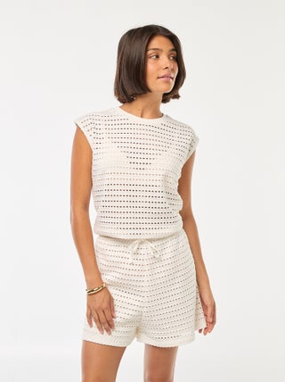 Wijde, gehaakte short
