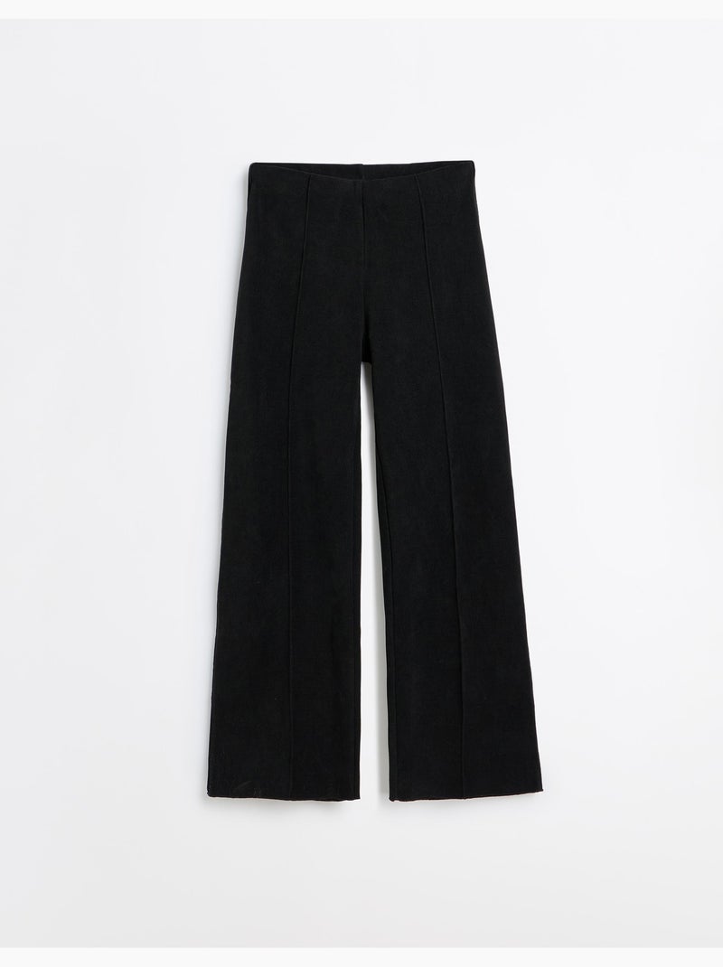 Wijde interlock meshbroek met brede benen, mo fashion Zwart - Kiabi