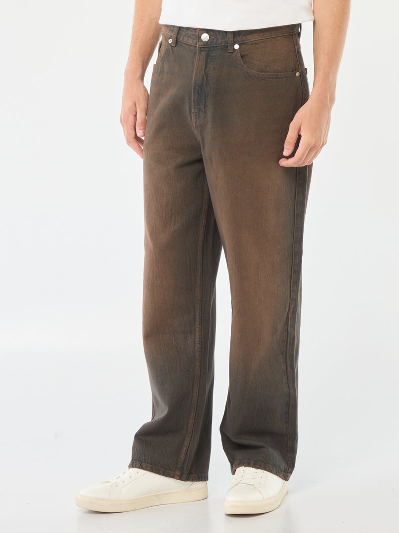 Wijde jeans met 5 zakken | baggymodel Zwart - Kiabi