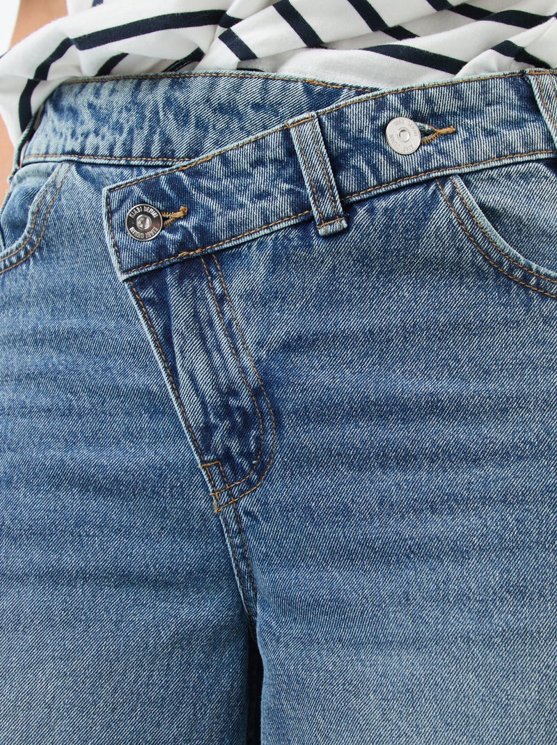 Wijde jeans met dubbele knoopsluiting Blauw - Kiabi