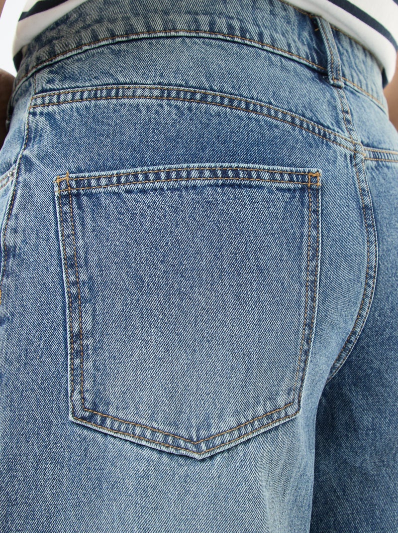 Wijde jeans met dubbele knoopsluiting Blauw - Kiabi