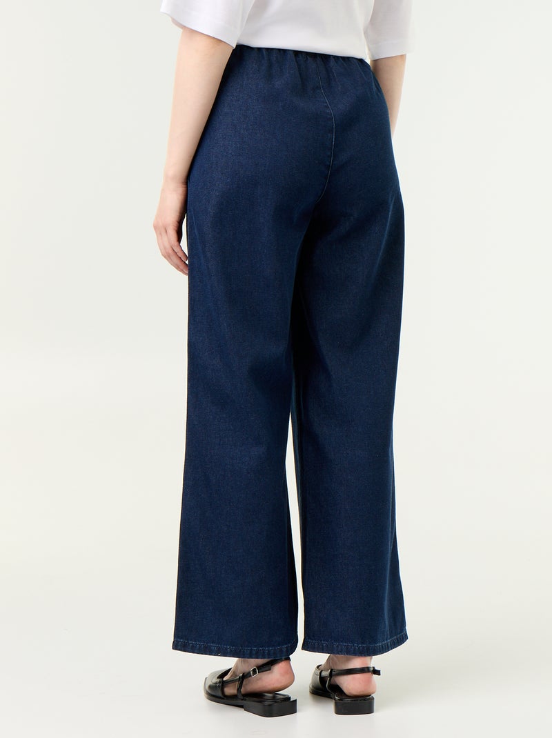 Wijde jeans met elastische taille Blauw - Kiabi