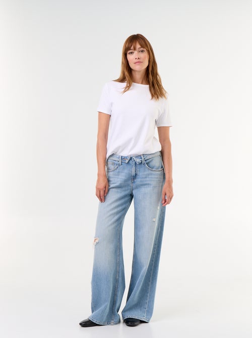 Wijde jeans met fantasierijke riem - Kiabi