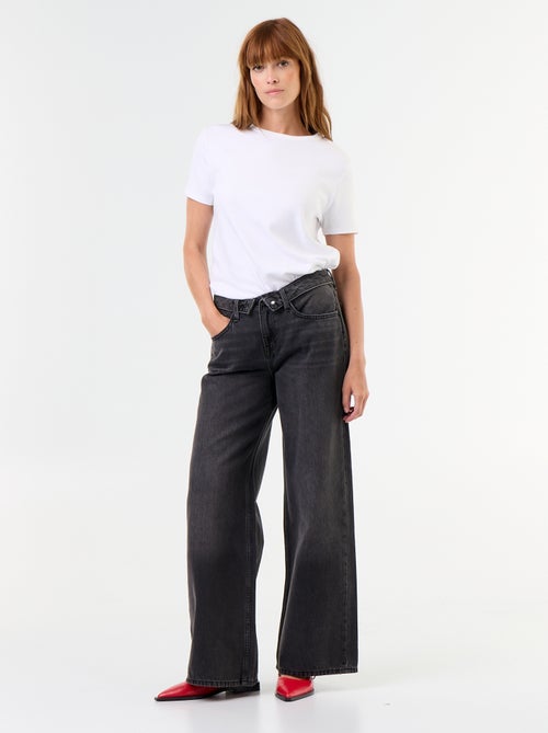 Wijde jeans met fantasierijke riem - Kiabi