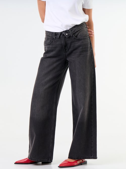 Wijde jeans met fantasierijke riem - Kiabi