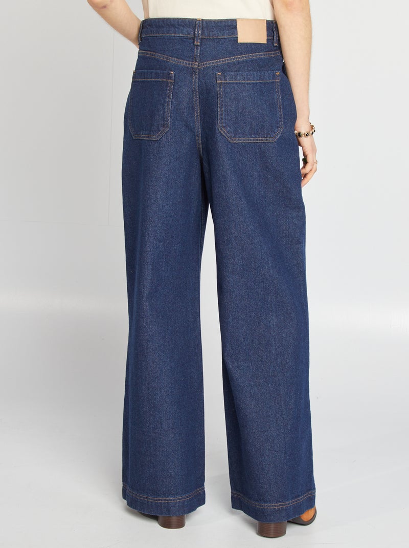 Wijde jeans met hoge taille BLAUW - Kiabi