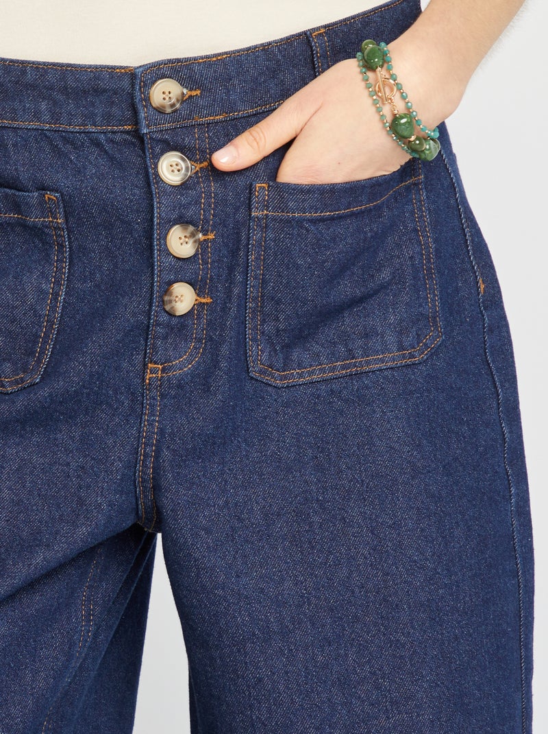 Wijde jeans met hoge taille BLAUW - Kiabi