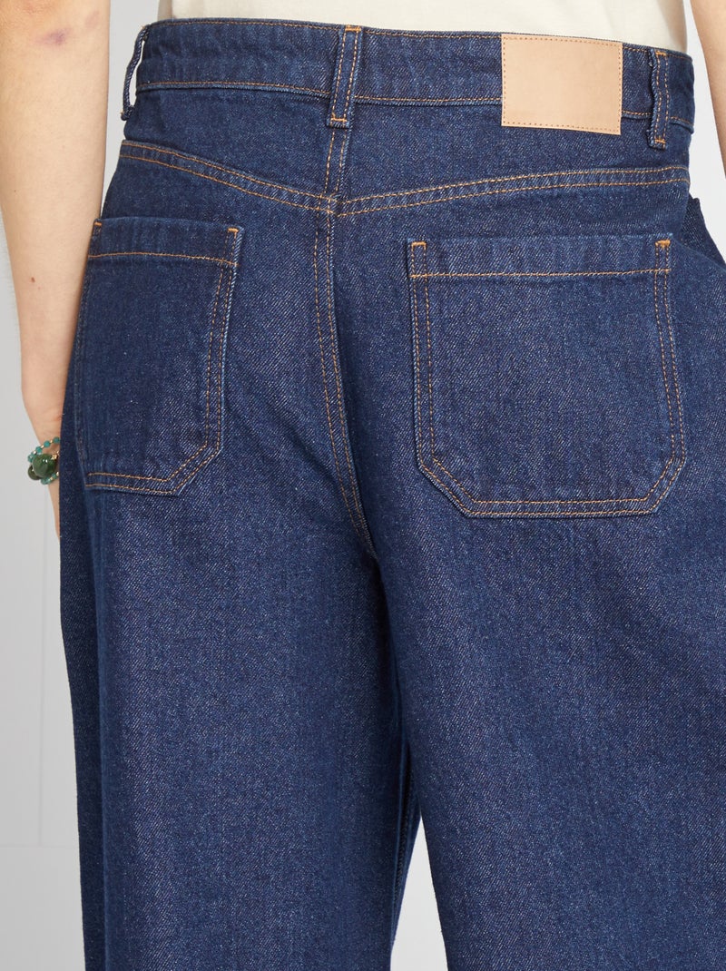 Wijde jeans met hoge taille BLAUW - Kiabi