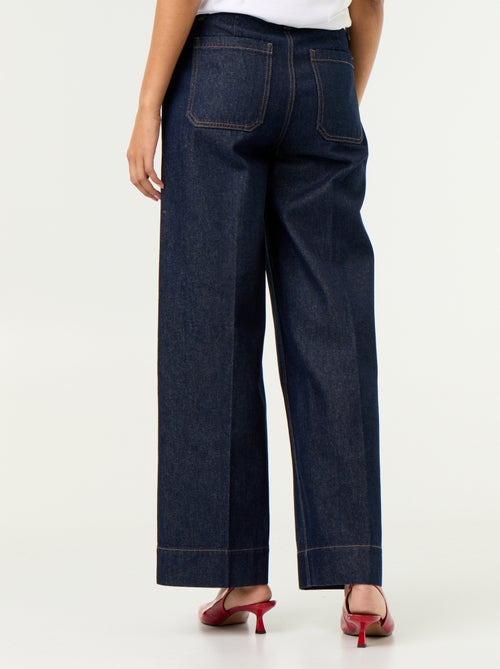 Wijde jeans met hoge taille en opgestikte zakken - Kiabi