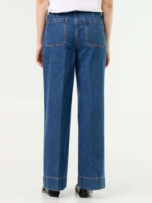 Wijde jeans met hoge taille en opgestikte zakken - Kiabi