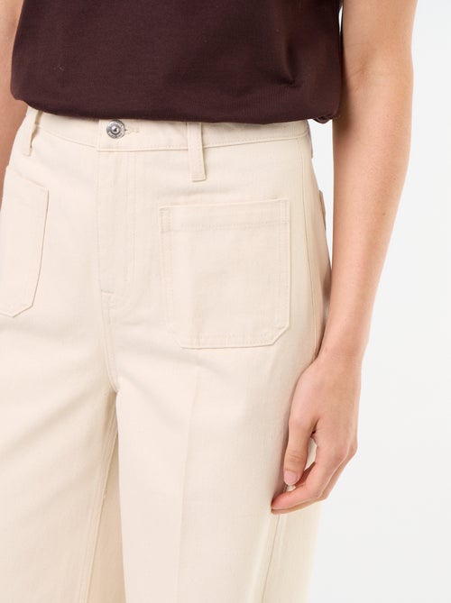 Wijde jeans met hoge taille en opgestikte zakken - Kiabi