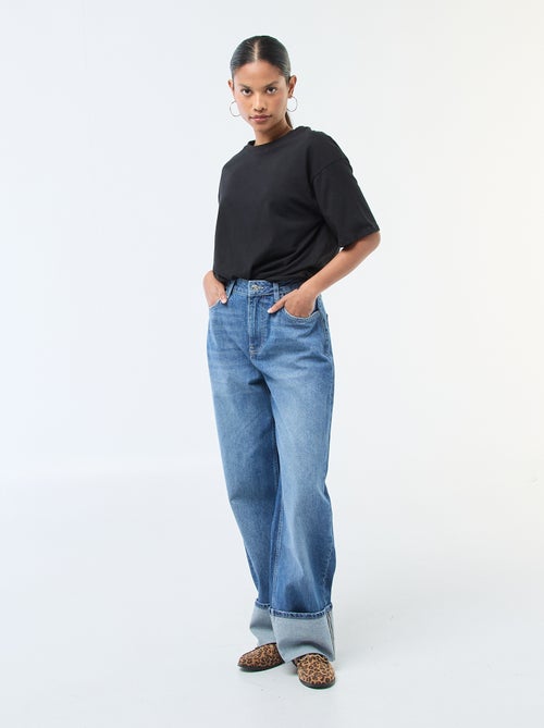 Wijde jeans met omslag - Kiabi