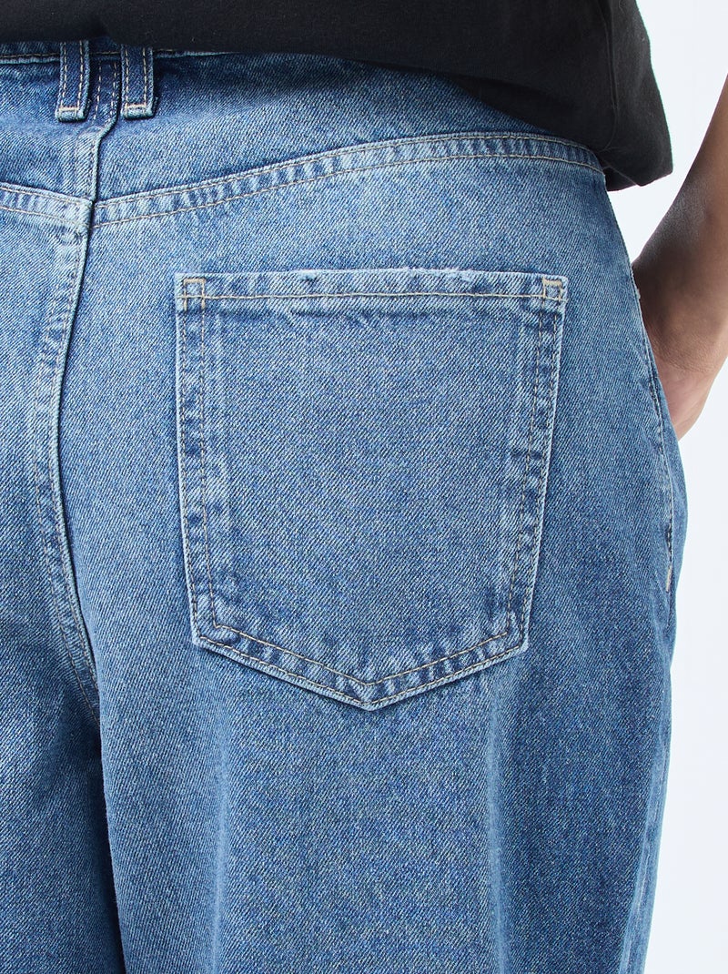 Wijde jeans met omslag Blauw - Kiabi
