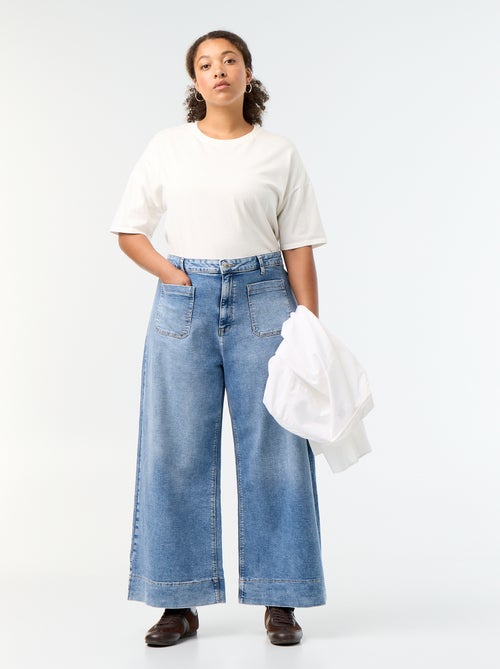 Wijde jeans met opgestikte zakken - Kiabi