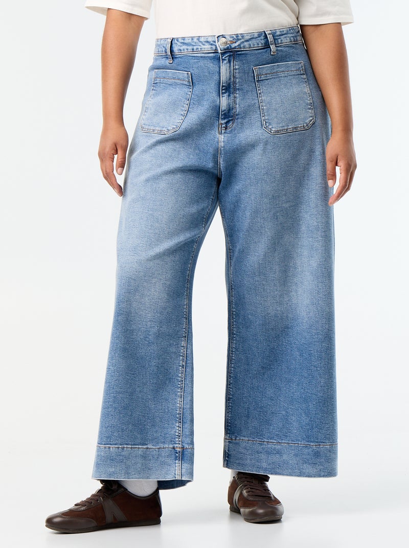 Wijde jeans met opgestikte zakken Blauw - Kiabi