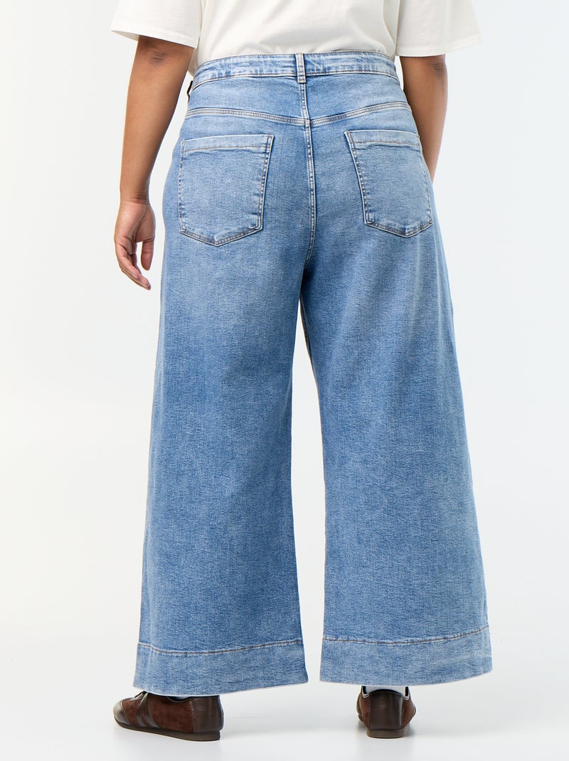 Wijde jeans met opgestikte zakken Blauw - Kiabi
