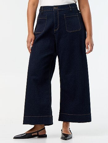 Wijde jeans met opgestikte zakken