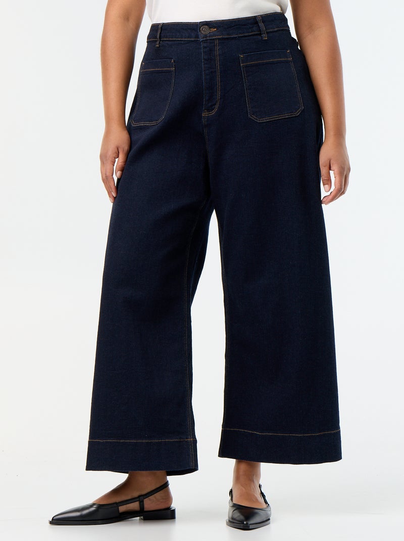 Wijde jeans met opgestikte zakken Blauw - Kiabi