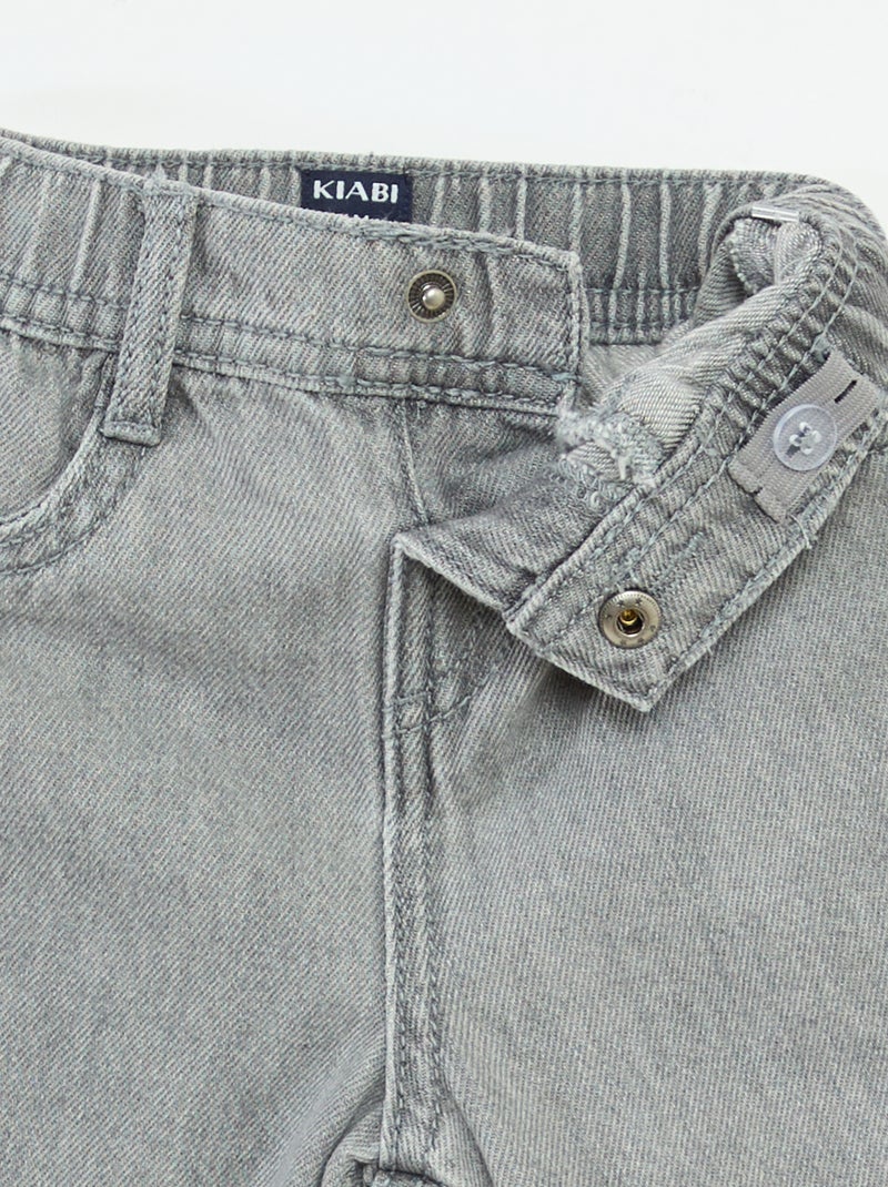 Wijde jeans met verstelbare taille Grijs - Kiabi