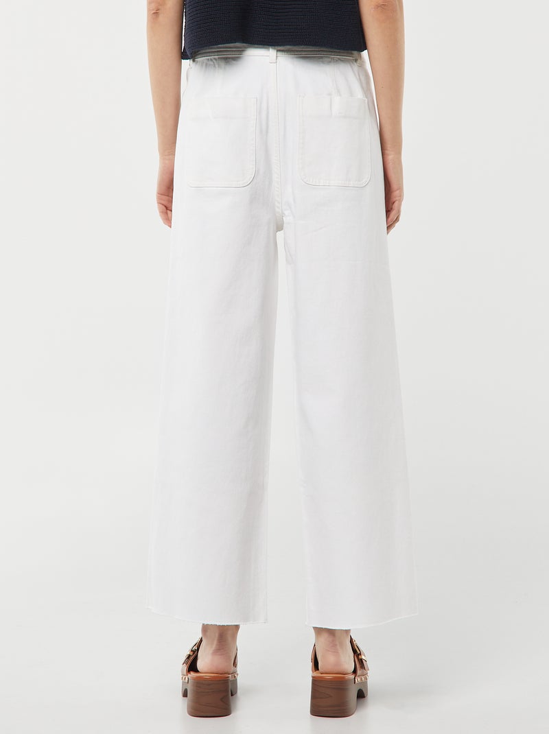 Wijde jeans / Wide leg model met knoopsluiting wit - Kiabi