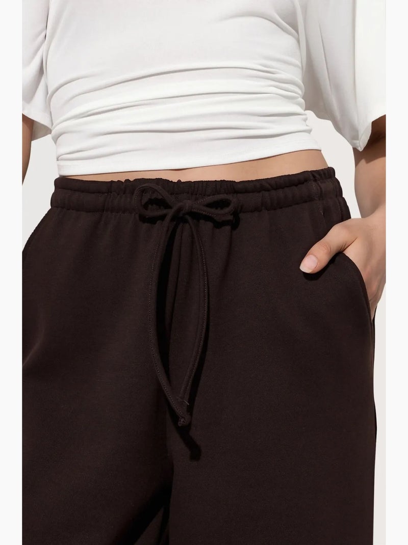 Wijde jersey broek busem Zwart - Kiabi