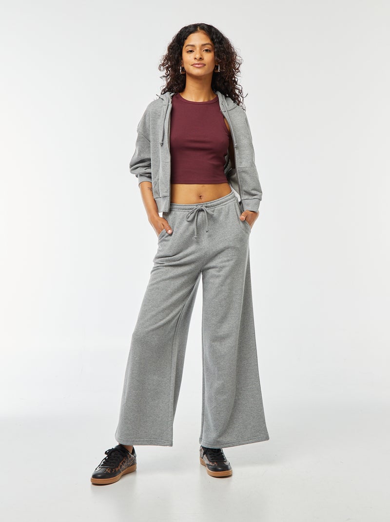 Wijde joggingbroek Grijs - Kiabi