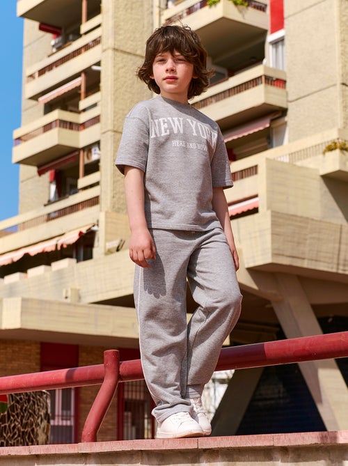 Wijde joggingbroek met contrasterend biesje - Kiabi