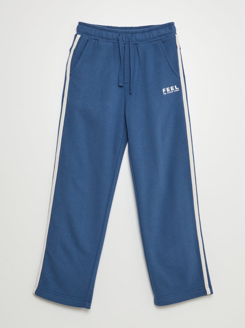 Wijde joggingbroek met contrasterende strepen BLAUW - Kiabi