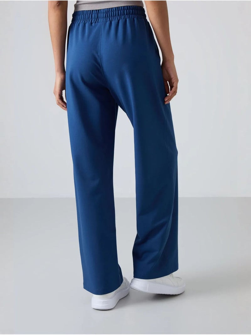 Wijde joggingbroek met hoge taille tommy Kobaltblauw - Kiabi
