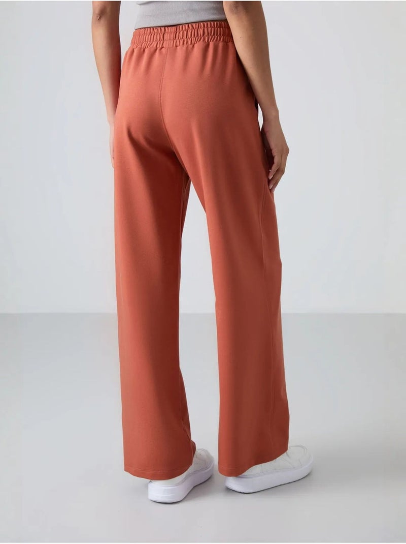 Wijde joggingbroek met hoge taille tommy Terracotta - Kiabi