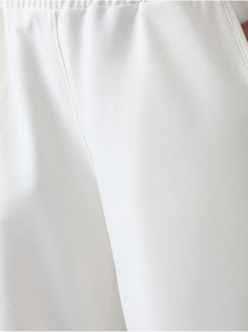 Wijde joggingbroek met hoge taille tommy Wit - Kiabi