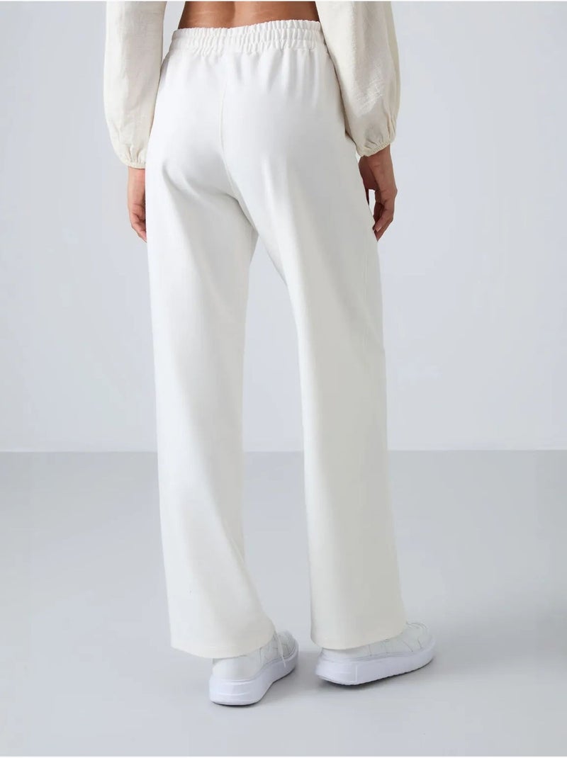 Wijde joggingbroek met hoge taille tommy Wit - Kiabi